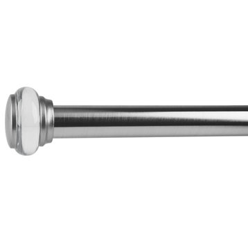 Versailles 1-1/8" Titan Extension Rod Set With Saturn Finial, Brushed Nickel, 24
