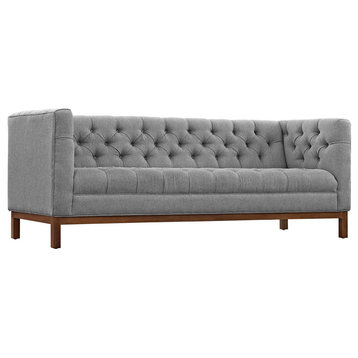 Modern Contemporary Fabric Sofa, Gray, Fabric