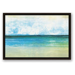 DDCG - Sandy Ocean Abstract Canvas Wall Art, Framed, 16"x24" - This premium canvas print features a sandy ocean abstract design. The wall art is printed on professional grade tightly woven canvas with a durable construction, finished backing, and is built ready to hang. The result is a remarkable piece of wall art that is worthy of hanging inside your home or office.