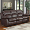 Homelegance Cranley Double Reclining Sofa, Brown Leather