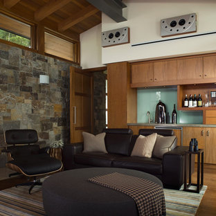 Rustic home cinema in San Francisco.
