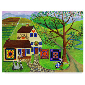 Cheryl Bartley 'Amish Country Quilt Makers' Canvas Art, 19"x14"