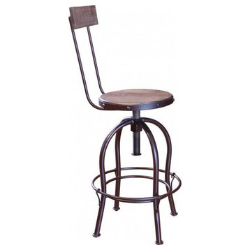 Bayshore Adjustable Height Bar Stool With Backrest