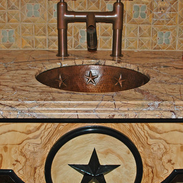 17" Round Copper Bathroom Sink - Stars by SoLuna