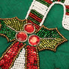 Vickerman Qtx191104 52" Green Beaded Candy Cane Christmas Tree Skirt