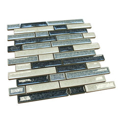 Sky Blue Glossy Crackle Crystal Mosaic Tiles - Home Accessories & Decor