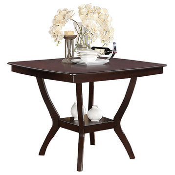 Enrica Dark Brown Wood Counter Height Table