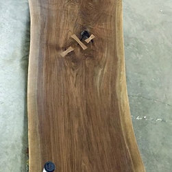 Large claro walnut slab dining table in Nakashima style - Dining Tables