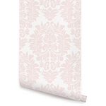 Accentuwall - Classic Damask Peel and Stick Vinyl Wallpaper, Blush Pink, 24"w X 60"h - Classic Damask peel & stick vinyl wallpaper. This re-positionable wallpaper is designed and made in our studios in New Jersey. The designs are printed onto an adhesive backed vinyl that can be removed, repositioned and reused over and over again. They do not leave any residue on your walls and are ideal for DIY room makeovers without the mess and headaches of traditional wallpaper.