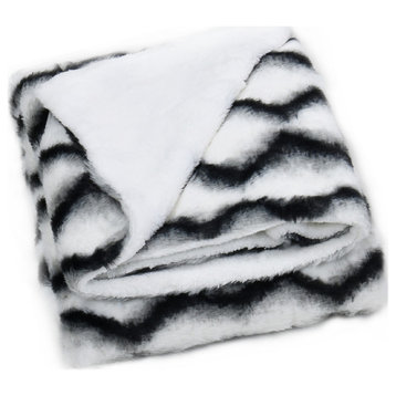Elite Faux Fur Throw Blanket With Sherpa Backing, Irene, 50" X 60"