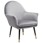ZUO - Alexandria Accent Chair, Gray - The Alexandria Accent Chair is covered with a polyester and sits on powdercoated steel legs. This piece is the perfect boho chic, deco retro addtion to any space, home or hospitality.