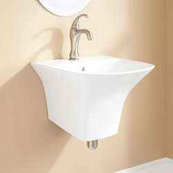 18" KYNDLE PORCELAIN WALL-MOUNT SINK - Bathroom Sinks