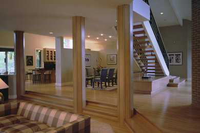 Example of a trendy living room design in Wilmington