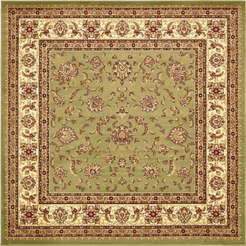 Traditional Odyssey 8' Square Olive Area Rug