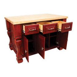 Brilliant-Red Pre-Made Kitchen Islands - Kitchen Islands And Kitchen Carts