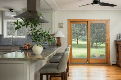 Example of a cottage kitchen design in Cleveland