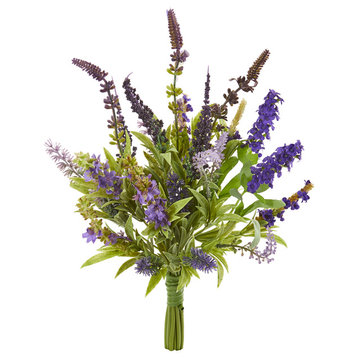 15" Lavender Artificial Flower Bouquet, Set of 3