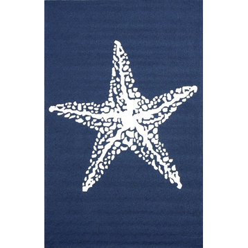 Nuloom Hacienda Starfish Indoor/Outdoor Rug, Navy 5'x8'