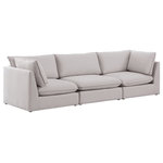Meridian Furniture - Mackenzie Linen Textured Fabric Upholstered 3-Piece Modular Sofa, Beige - Mix and match the pieces from the Mackenzie series to create a beautiful seating group that's perfect for the whole gang. These exceptionally crafted sofas, sectionals, and other components are meant to be put together into an infinite number of configurations based on your particular needs and space requirements. Each is upholstered from top to bottom in soft durable linen textured in your choice of colors. Attach the pieces of your choice easily thanks to the included attachment latches.