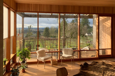 Example of a family room design in Portland