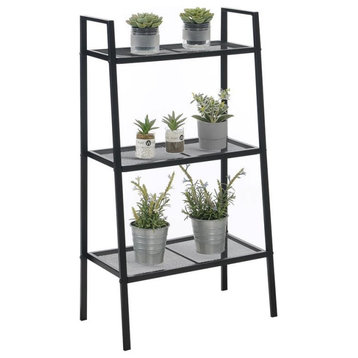 Convenience Concepts Designs2Go Three-Tier Plant Stand with Black Metal Frame