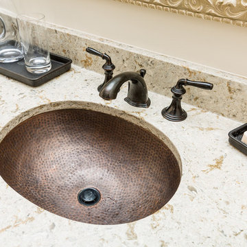 Rustic Master Bathroom with Earth Tones