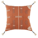 Jaipur Living - Jaipur Living Longwa Hand-Loomed Tribal Terracotta/Cream Poly Throw Pillow - Handmade by weavers in Nagaland, India, the Nagaland collection showcases the traditional loin-loom techniques of the indigenous tribes of the region. The artisan-made Longwa throw pillow effortlessly combines heritage-rich tribal patterns with a versatile, contemporary colorway for a stunning statement in any space. Crafted of soft, finely woven cotton, this tasseled pillow brings the global art of Naga textiles to the modern home.