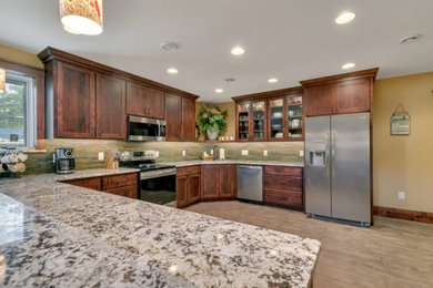 Inspiration for a rustic kitchen remodel in Minneapolis