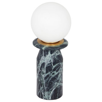 Globe Malachite Green Marble Lamp