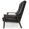 Xanthe Accent Chair, Matte Black and Walnut