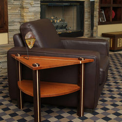 Triangular Side Table - Leopardwood, Wenge And Curly Maple - Side Tables And End Tables