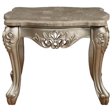 Ranita End Table, Marble and Champagne