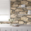 Stone Masonry Peel and Stick Wallpaper, 4 Rolls