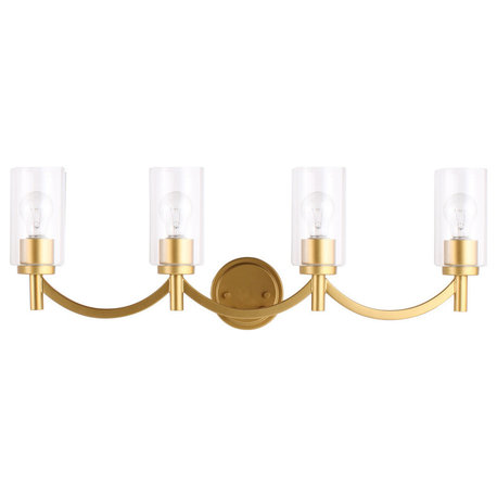 Devora 4-Light Bathroom Vanity Fixture, Antique Gold
