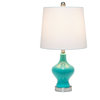 Lalia Home Decorative Elegant Paseo Table Lamp with White Fabric Shade, Teal