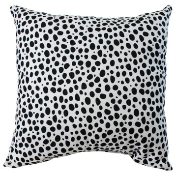 Cheetah Print Decorative Pillow, White, 16x16