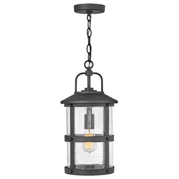 Hinkley Lighting Lakehouse Outdoor 1-LT Hanging Lantern, Black/Clear