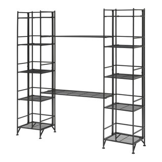 Costway 2PCS 74'' 5-Tier Metal Shelving Unit Adjustable Heavy Duty Garage  Storage Rack