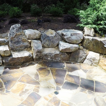 Natural freeform pool with Cave and Beach entry