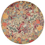 Company C - Floral Tapestry Wool Hand Tufted Rug, 7' Round - Inspired by a vintage 1800's fabric, we created our Floral Tapestry in a hand-tufted, plush loop pile with specially-dyed, wool yarns. The lavish floral pattern adds drama and dimension to any room decor. Made in India. GoodWeave certified.