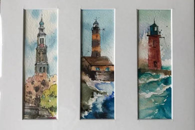 Watercolour Lighthouses 8x10''
