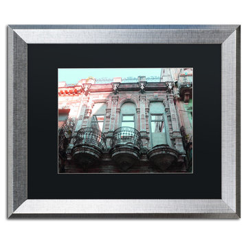 'Havana Art Deco' Matted Framed Art, Silver Frame, Black Matte, 20x16