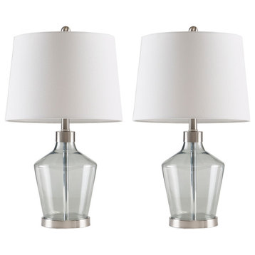 510 Design Harmony Angular Glass Table Lamp, Set of 2, Gray
