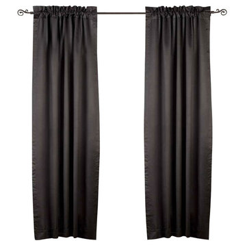Lined-Black Rod Pocket 90% blackout Cafe Curtain / Drape - 50W x 36L - Piece