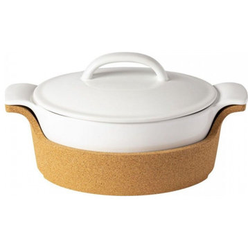 Casafina Ensemble Oval Covered Casserole With Cork Tray