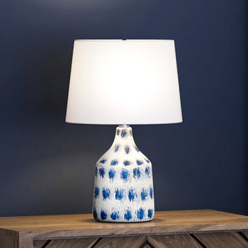 Coastal Table Lamp 11''W x 11''D x 18''H, Blue and White Finish
