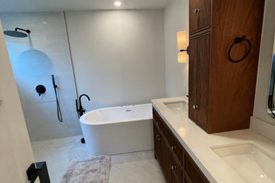 Inspiration for a contemporary bathroom remodel in Raleigh