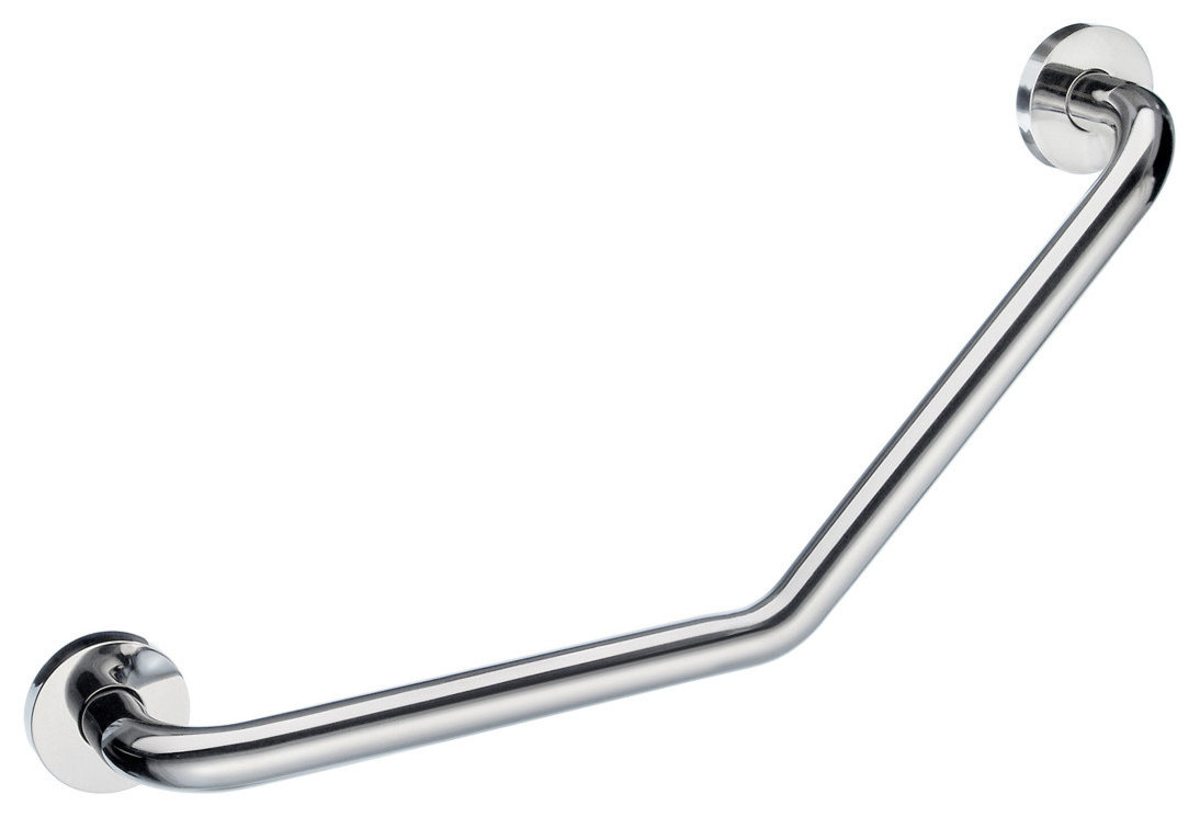 Smedbo Living Maniglia Di Sostegno Per Bagno A V - Acciaio Inox Lucido, Forma Lunga, 51,5x8,5x26 Cm, Fissaggio Invisibile
