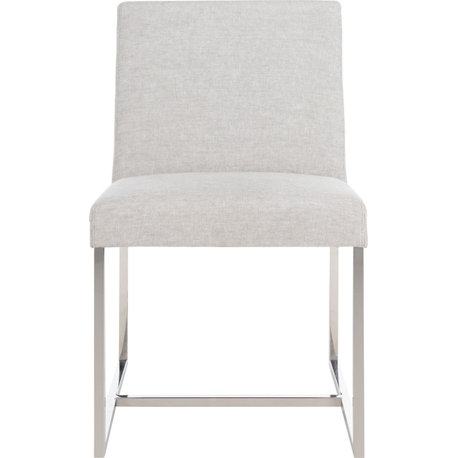 Lombardi Chrome Dining Chair - Gray, White