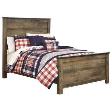 Trinell Full Panel Bed, Warm Rustic Oak B446-FULL